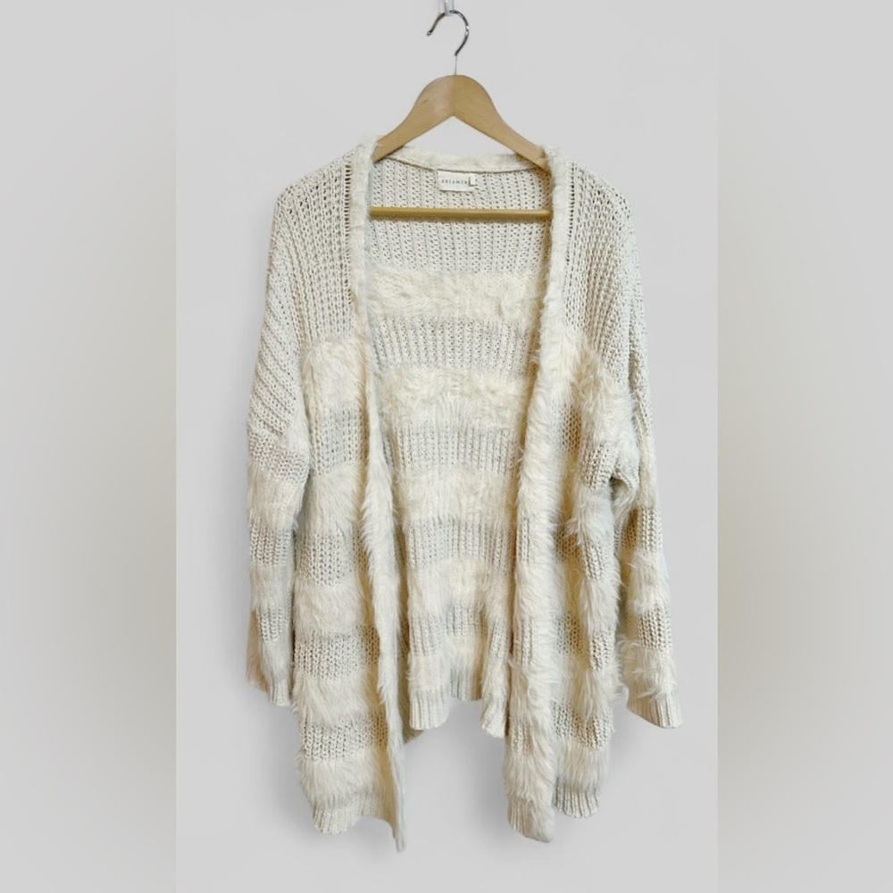 Dreamers Cardigan Womens Size M/L Long Duster Open Soft Boho Cream - Picture 2 of 6